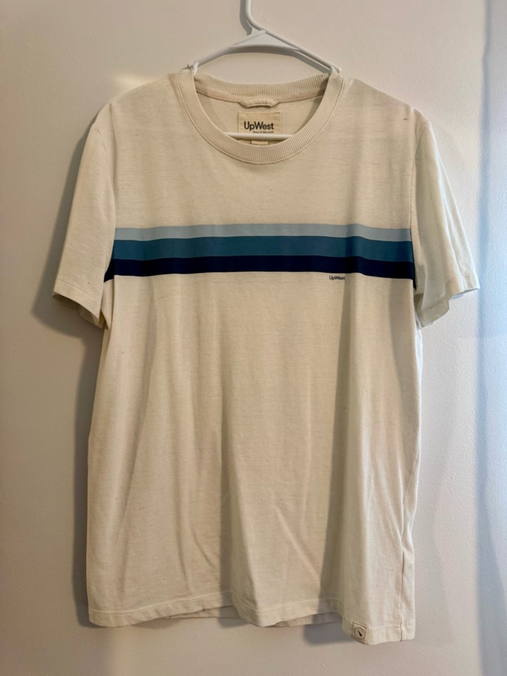 UpWest Blue Striped Cream Tee